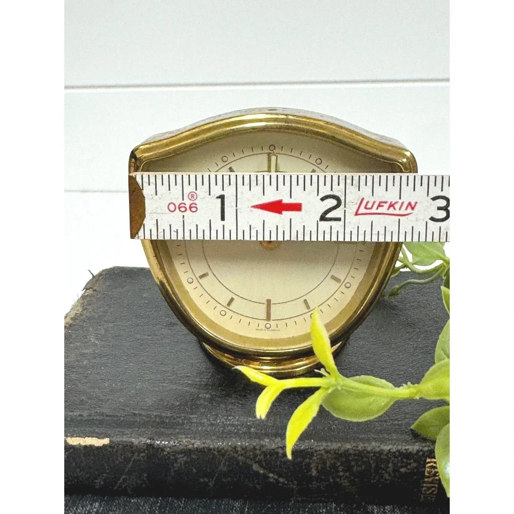 Vintage Kienzle Brass Alarm Clock MCM West Germany Shield- Decor only